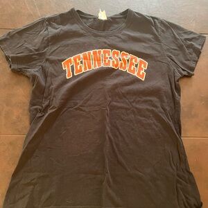 Tennessee Black T-Shirt with Orange Lettering